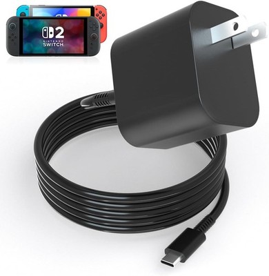 For Nintendo Switch 2 AC Power Supply Adapter Home Wall Travel Charger Cable 3A
