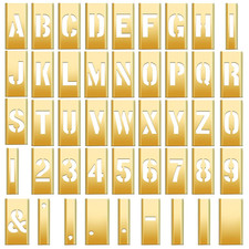 Pelopy 45 Pcs 3 Inch Brass Stencils Letters and Numbers Stencils Set