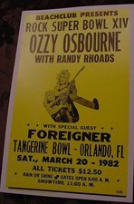 RANDY RHOADS OZZY OSBOURNE CONCERT POSTER roads rhodes 1982 Tour 80s art Florida