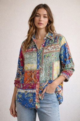 Jones & CO Jobes New York. Multicolor Floral  Prasley Button up Shirt Size L xl?