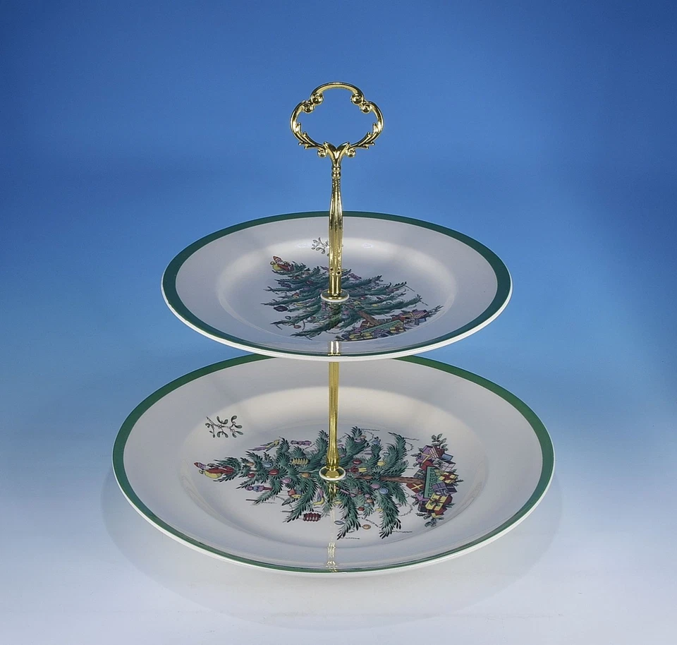 Spode "Christmas Tree" Etagere 2-stufig - Bild 1 von 1