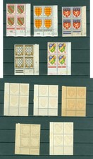 France. 1943+55+59.. 5.- 4-Block Plate With # Date  MLH. Coats Of Arms.