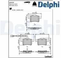 Delphi LP3727 Bremsbelagsatz FüR Scheibenbremse Bremsbelagsatz FüR Jaguar