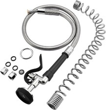 Commercial Sink Sprayer 45  Flexible Stainless Steel Pre Rinse Hose  Overhead