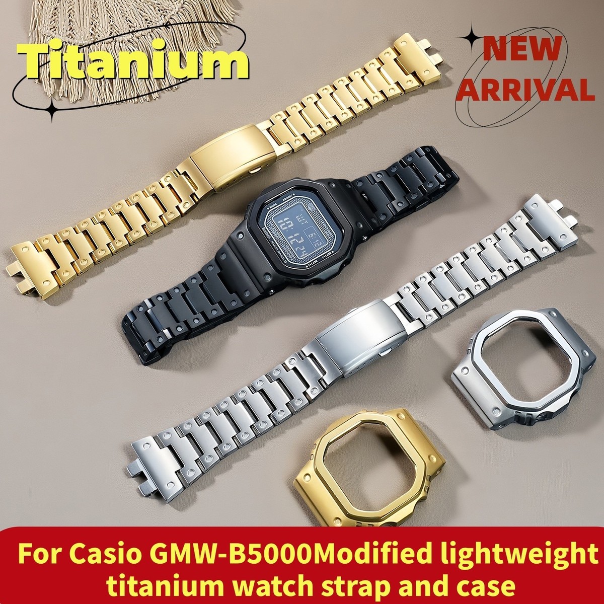 For Casio GMW-B5000 Modified Ultra-lightweight Titanium Alloy