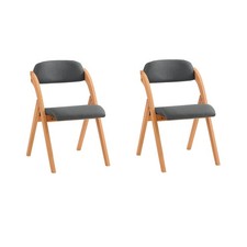 SoBuy Klappstuhl Holz gepolstert 2er Set Ergonomischer Küchenstuhl FST92-SGX2