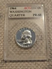 1964 Washington Quarter Proof PR68 ACG Vintage Holder Toning 90% Silver