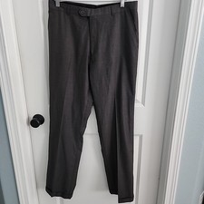 Giorgio Armani Dress Trousers Mens Size 36 Gray Pleated Cuffed Pants Italy