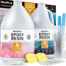 2 Gallon Crystal Clear Epoxy Resin Kit, High Gloss Art Coating for Wood,