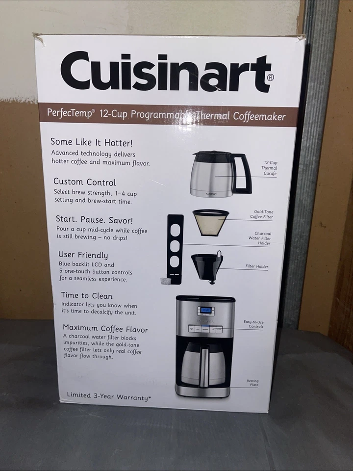 Cuisinart DCC-3850TG 12-Cup Programmable Thermal Coffeemaker - Silver - Image 3 of 3
