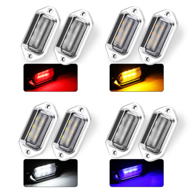 2x Universal Chrome 6 LED License Plate Tag Light Lamp For Truck SUV Trailer Van - Foto 7