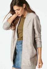 Just Fab Cozy Bomber Jacket Grey Size Large Rrp £51 Ln110 Af 07