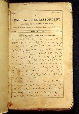 The Fonografic Phonographic Correspondent Shorthand Jan-Dec 1847 Fred ...