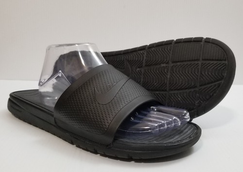 Nike Benassi Solarsoft Men's Size 10 Slides Sandals Black Dark Grey 431884-001 - Picture 3 of 13