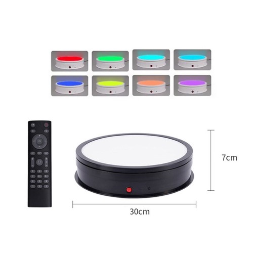 30cm Elektrischer Drehteller LED Farblicht Modell Fotografie Drehbarer Display Ständer - Bild 13 von 16