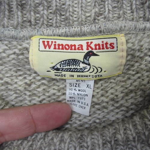 Vintage Winona Knits Sweater Mens XL Brown Wool Fair Isle Fisherman 1980s USA - Picture 5 of 11