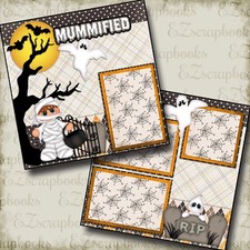 MUMMIFIED - 2 Premade Scrapbook Pages - EZ Layout 852