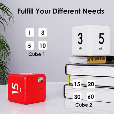 2 Stück 2,6 Zoll Würfel-Timer Digitaler Cube Timer ideal für Spiele oder Workout