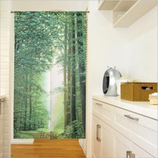 NOREN Japanese Door Curtain Doorway Room Divider Hanging Tapestry Green Forest 