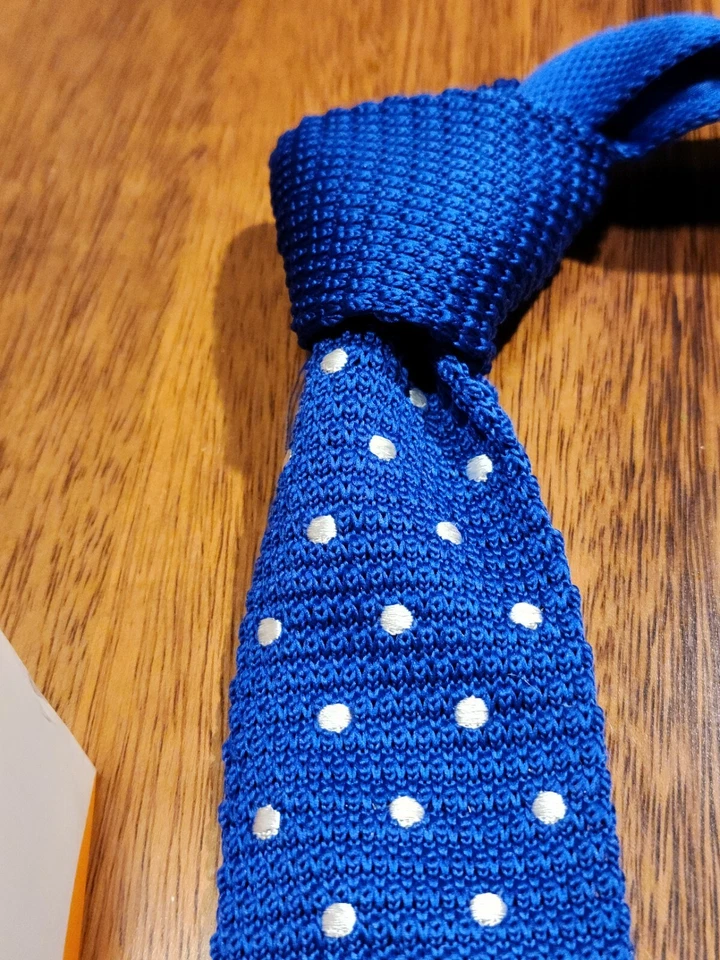 Corbata de lunares Dan Smith azul blanco combo nueva con etiquetas Foto 2 de 4