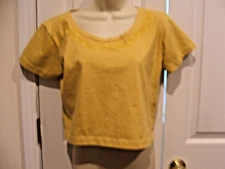NEW IN PKG styles to go  GOLD CROP  TOP  100% cotton button top small