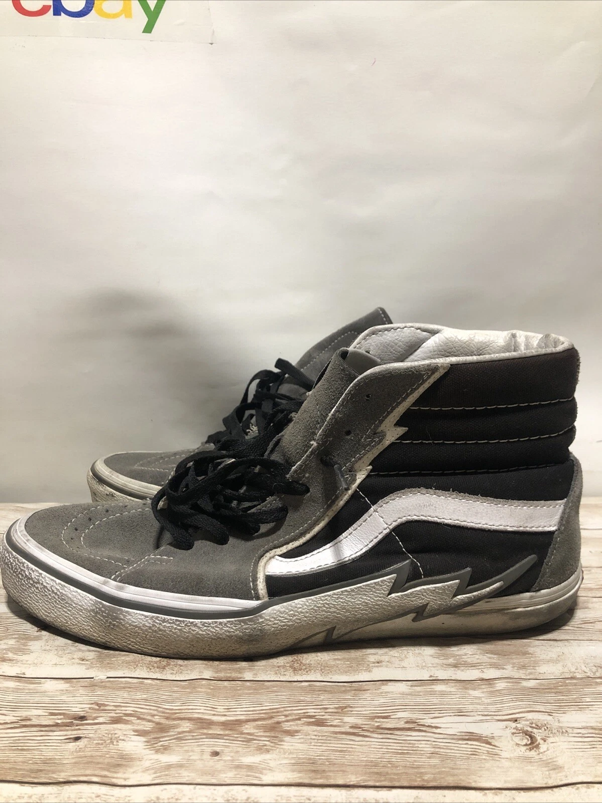 RARA Vans Off The Wall 721454 Sk8 Hi High Top Nero e Grigio Scarpe Uomo US 10 5