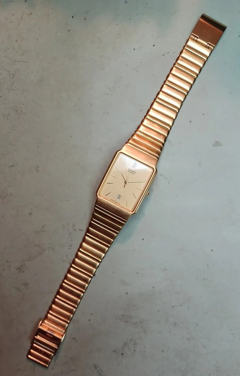 NOS SEIKO QUARTZ 27mm x 36mm DATE Golden Plated ORGNL BOX NOS SEIKO QUARTZ 27mm x 36mm DATE Golden Plated ORGNL BOX