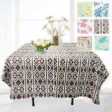 52"x52" Flannel Backed Tablecloth Heavy Duty Waterproof Table Cover Wipe Clean