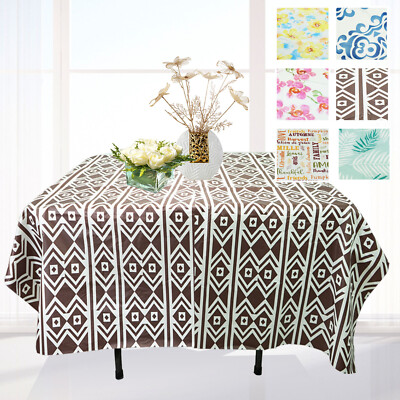 #ad 52quot;x52quot; Flannel Backed Tablecloth Heavy Duty Waterproof Table Cover Wipe Clean $6.29
