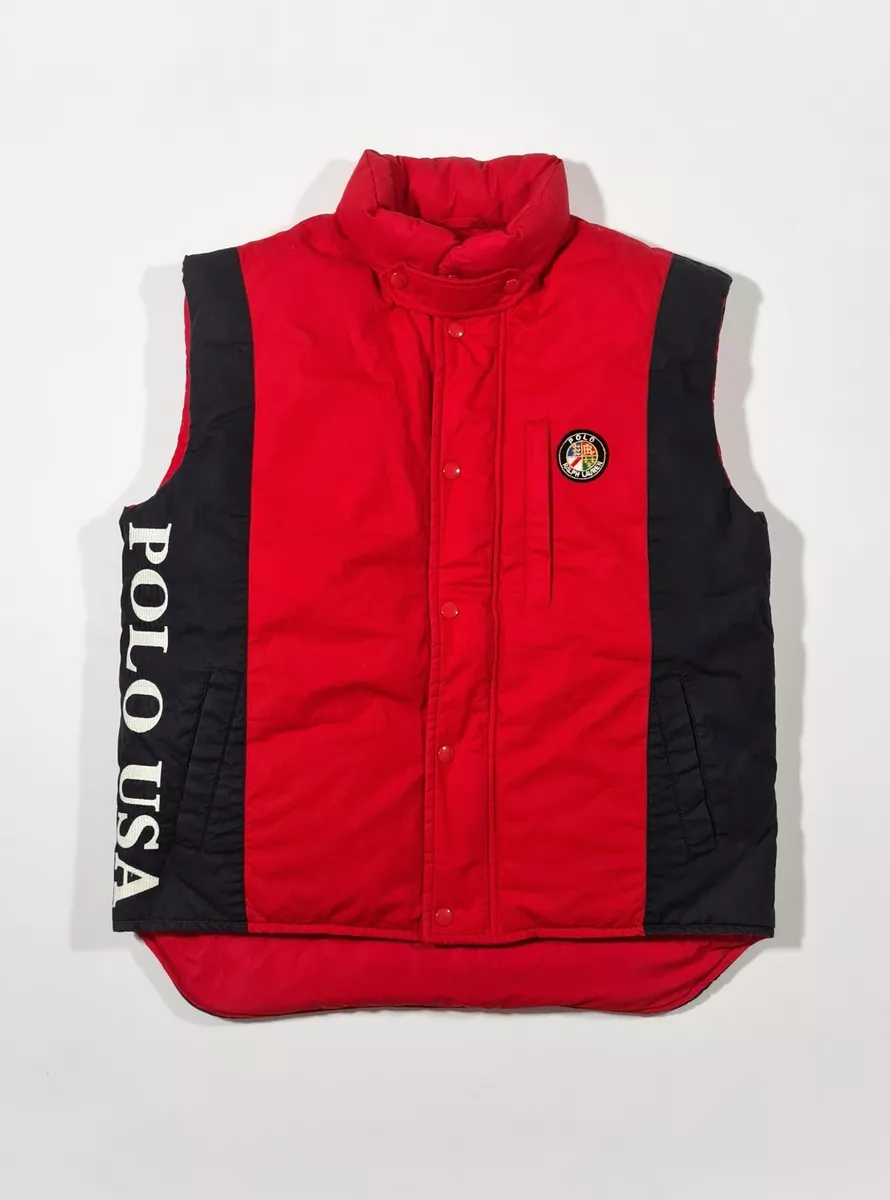 1987 Ralph Lauren POLO USA Circle Ski Down Vest Cookie Red OG