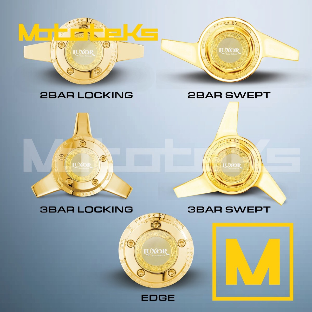 14X6 LUXOR WIRE WHEELS 100 STRAIGHT REV RIM 24K TRIPLE GOLD SINGLE