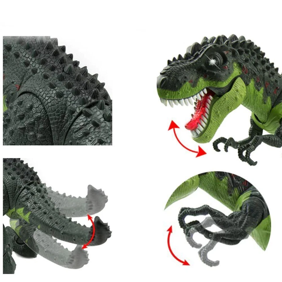 Dinosauro T Rex Giocattolo Bambini Camminante con Luci Suoni e Movimenti Corpo - Immagine 3 di 4