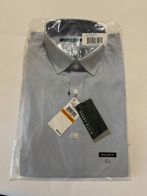 Men's Perry Ellis Luxury Cotton Poplin Dress Shirt Heather 14.5-32/33 (c101)