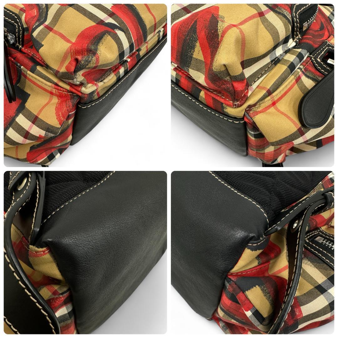 Burberry 1854 Graffiti Backpack Nova Check Red Art Print Bag Burberry 1854 Graffiti Backpack Nova Check Red Art Print Bag