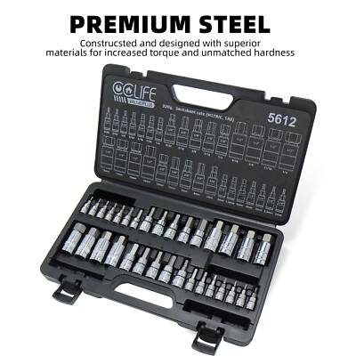 Sechskant satz,32 teiliges Metric and SAE Bit Sockets,S2 Legierungsstahl