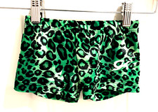 GK Elite Child Small CS S Cheetah Print Velvet Velour Gymnastics Cheer SHORTS