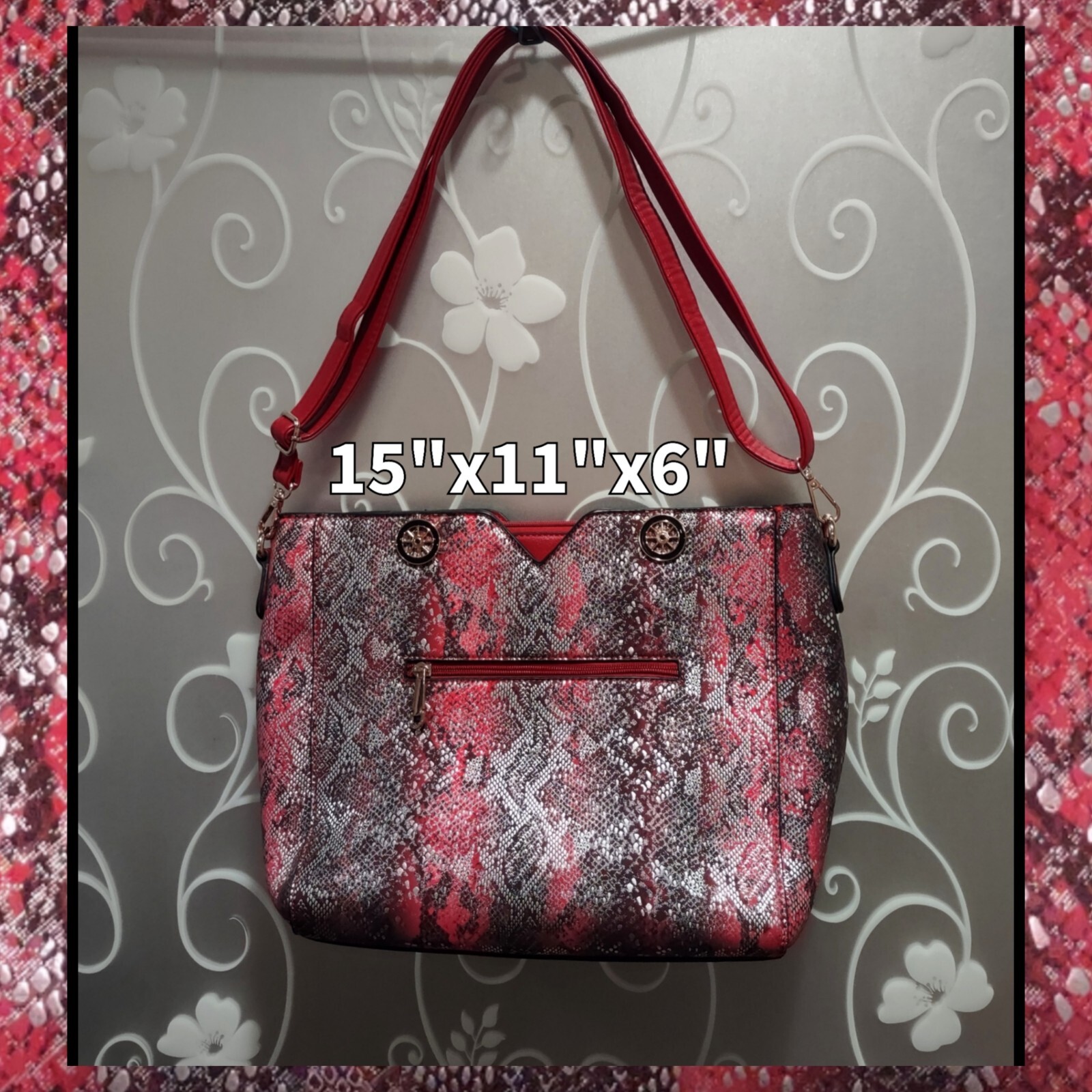 Stylish Snakeskin Pattern Purse - image 1