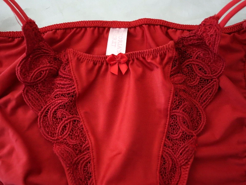 NEW Victoria's Secret VTG Satin Lace Double String Bikini Panties MEDIUM - Image 2 of 4