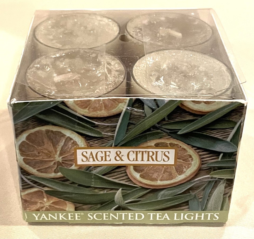 Yankee Candle 12 Scented Tea Light Candles SAGE & CITRUS eBay