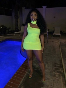 neon green bodycon