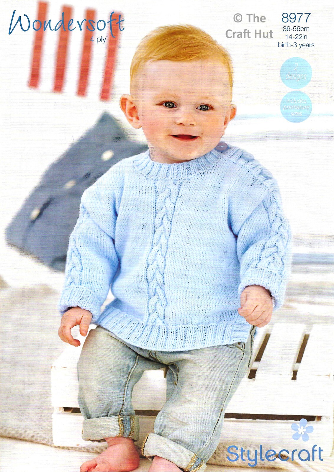 Hand Knitting PATTERN ONLY Stylecraft Baby Toddler Sweater & Cardigan 8977 New