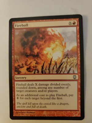 mtg cards like fireball [Arena League 1996] Fireball costs 1 more to cast for each target beyond the first. MTG Magic The Gathering Card