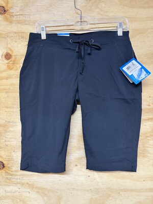 Columbia Anytime Outdoor Long Shorts Womens Sz Black NEW NWT
