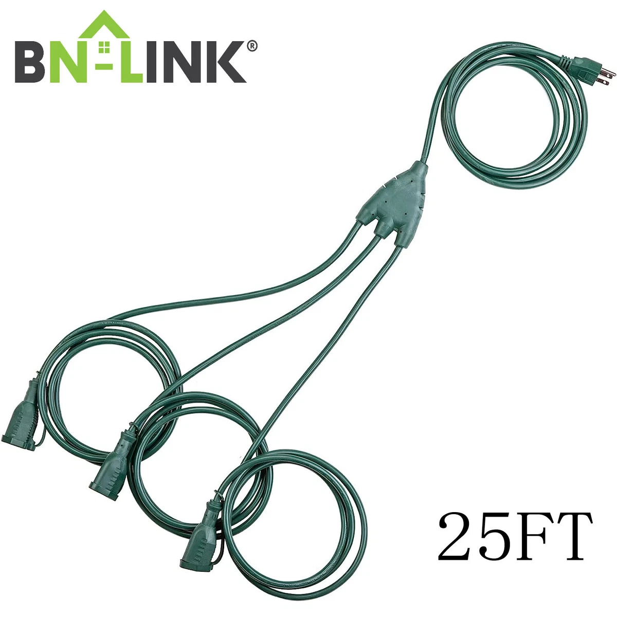 Cable De Extensión Resistente Con Múltiples Tomas, Cable De Extensión Para Exteriores Impermeable De 3 Pies, Corto De 3 Pies, 3 Salidas Amarillas, 12/3 STW Grado De Contratista, 3 Clavijas De