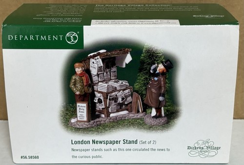 Dept 56 London Newspaper Stand 2002 Dickens Village 56.58560 New In Box 2 Pieces