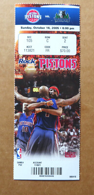 Detroit Pistons Ticket Stub Jan 14, 2006 - picturing the R Hamilton -  C Billups