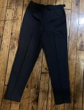 Vintage Italian designer black/subtle Pin Stripe Narrow pants Tech Fabric