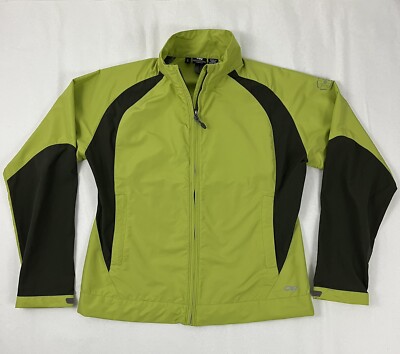 Outdoor Research Windbreaker Jacket Zip Up Nylon Running Lightweight Green L