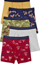 Carter's Boy's 5-Pack Cotton Boxer Briefs Multi Gamer/Camo/Bike, 6/7 
