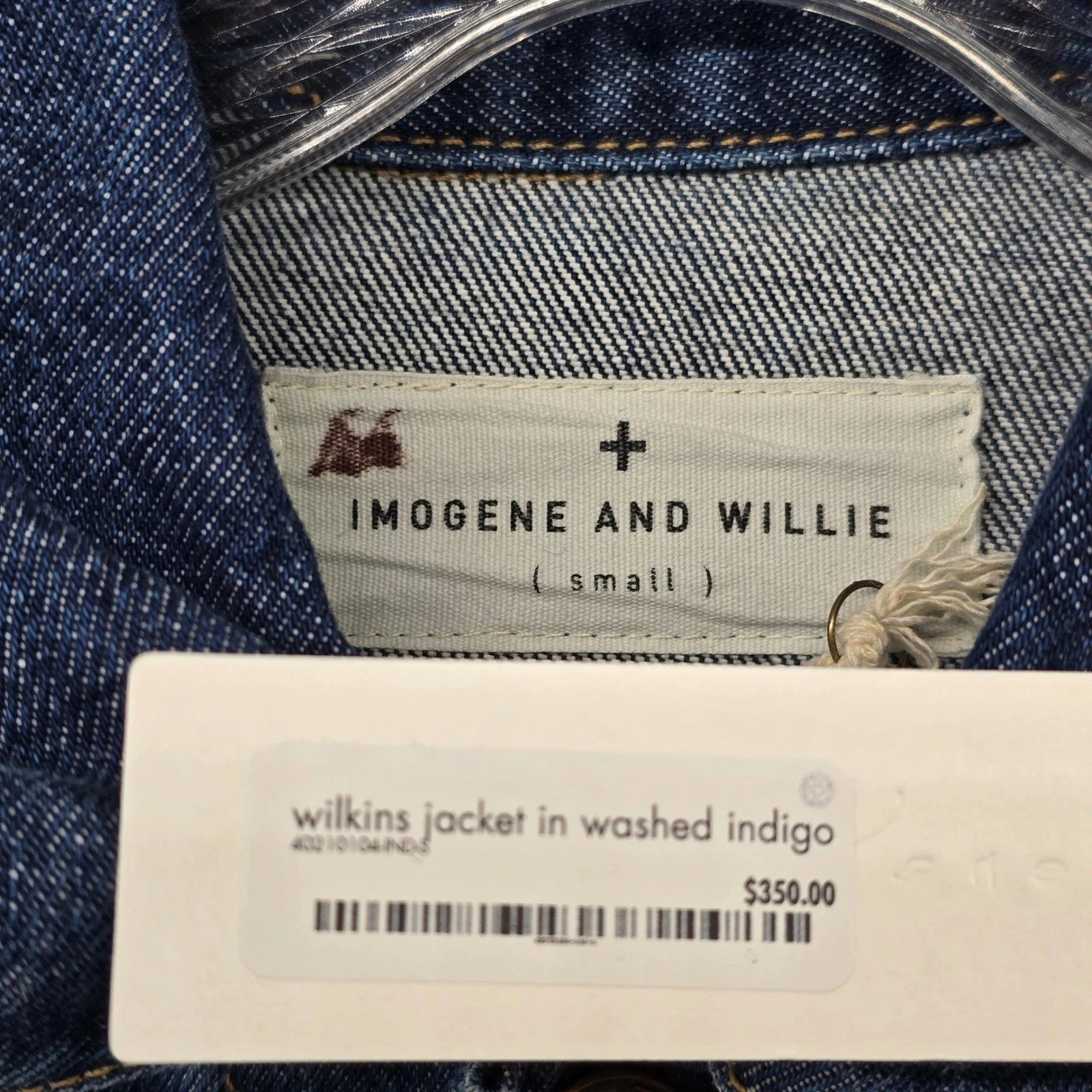 Imogene and Willie Wilkins Jacket Mens Small Indigo Washed Denim Trucker Jacket image 4